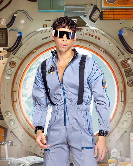 Men's astronaut costume, reflective jumpsuit